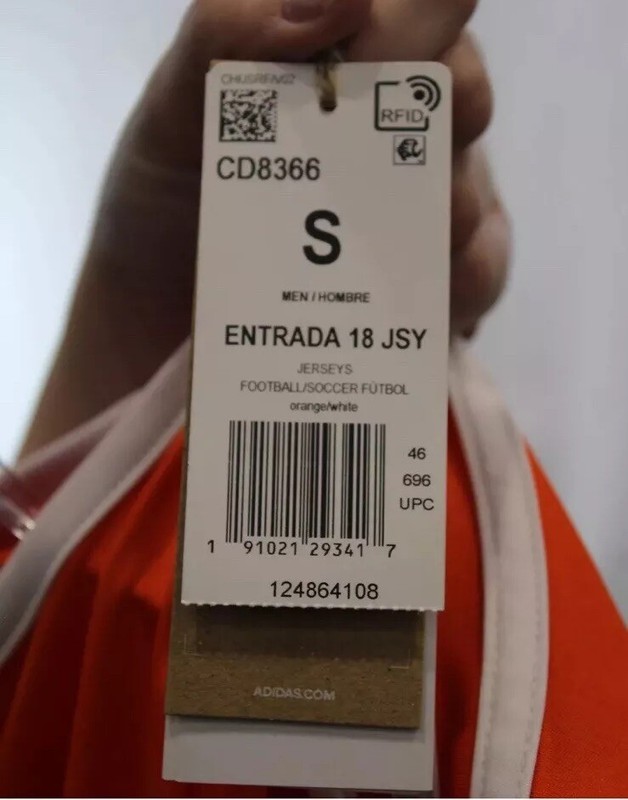 NEW NWT Mens Adidas Performance Orange/White Active Futbol Soccer Jersey Size Sm gallery