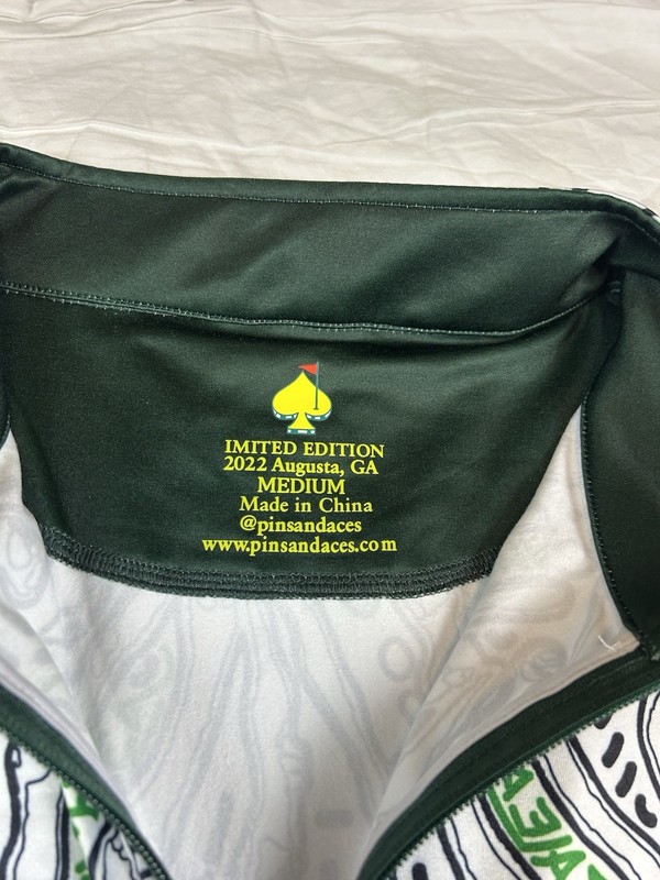 NWT PINS & ACES AUGUSTA MASTERS 2022 LIMITED EDITION TOPO 1/4 ZIP SIZE M gallery