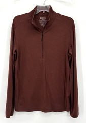 NOBULL Men’s Merino Wool Quarter Zip Pullover Size Medium Brown Athletic