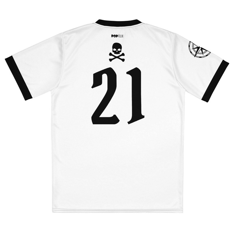 White Skull + Crossbones Pirate Buccaneer #21 Recycled Unisex PopFelix Designer gallery