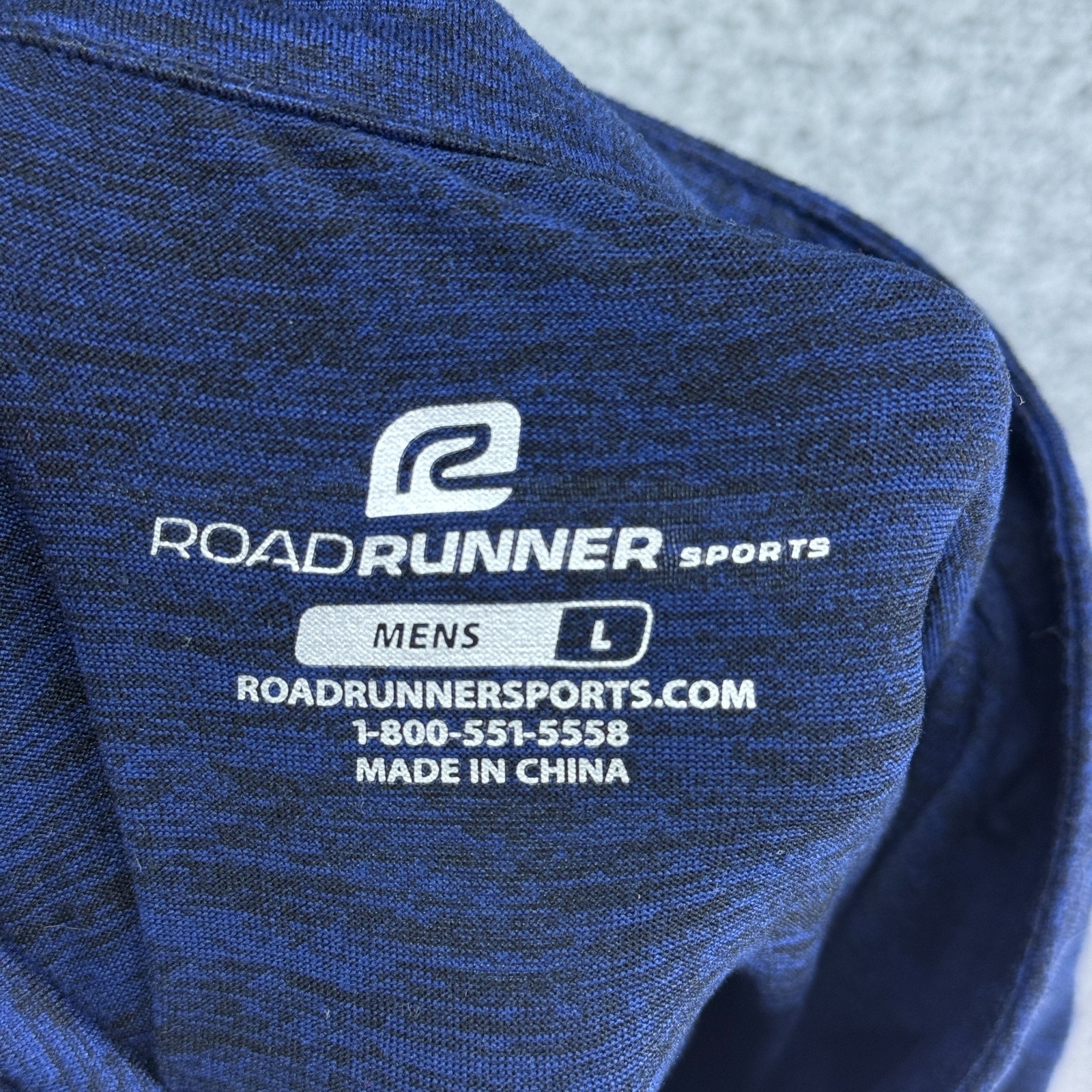 Road Runner Sports 1/4 Zip Pullover Mens L Blue Heather Running Shirt Stretch gallery