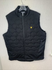 Lyle & Scott Mens Welded Check Chest Pocket Warm Fleece Gilet sz XL Jet Black