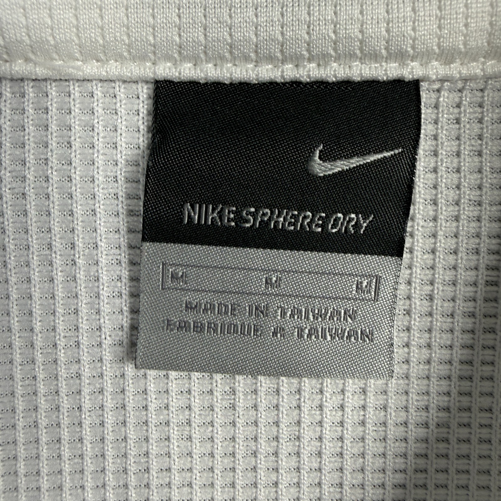 Nike Polo Men M White Sphere Dry Athletic Short Sleeve Tech Golf Classic Shirt gallery