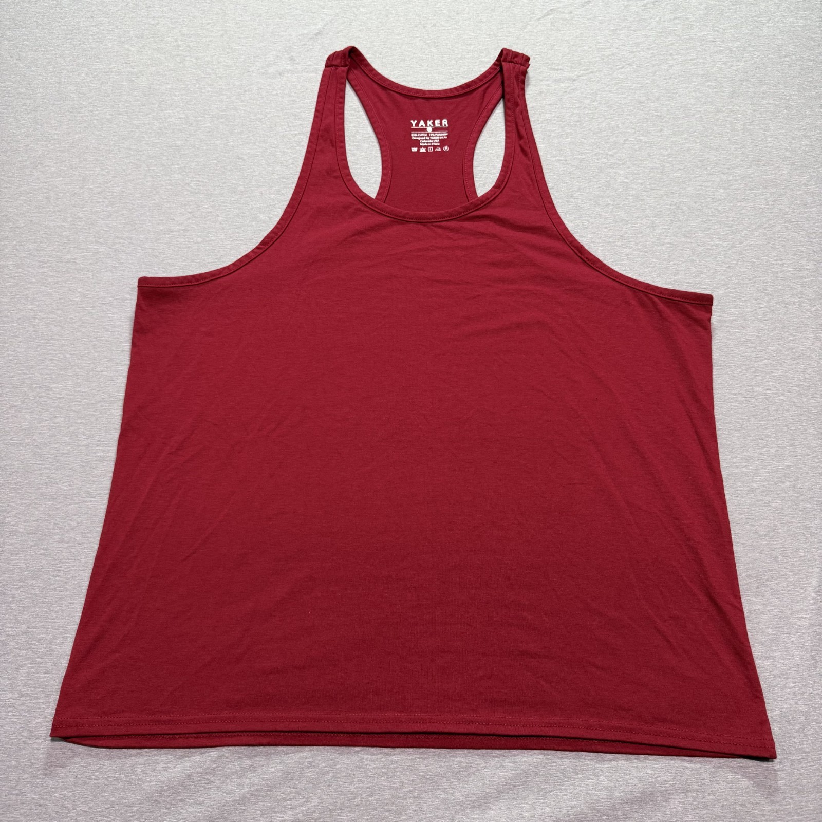 Yaker Tank Top Men's Large Athleisure Gymwear Workout Lounge Red gallery