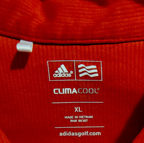 Adidas Golf ClimaCool XL Men's XL Red Polo Shirt Short Sleeve Embroidered Logo gallery