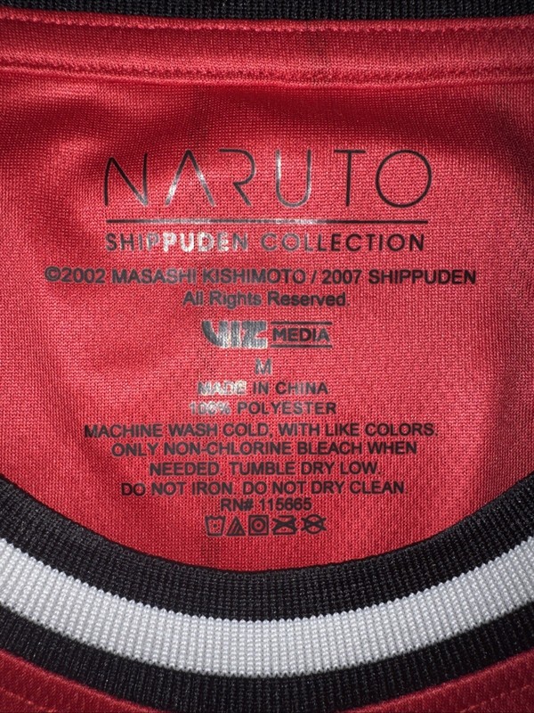 Naruto Shippuden Akatsuki Basketball Jersey Adult M Embroidered & Vinyl 2002 Red gallery