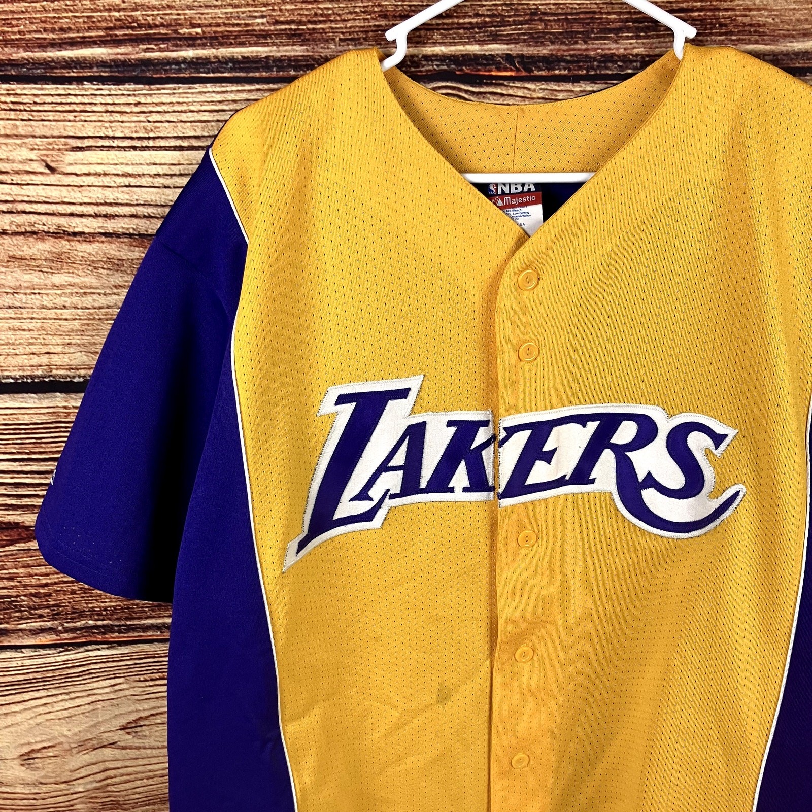 Vintage 1990s Los Angeles Lakers NBA Baseball Jersey size Men's XXL gallery