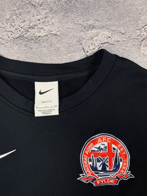 Nike Football AFC Fylde Soccer Jersey 2017 2018 Long Sleeve Black Size S gallery