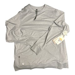 Vuori Mens Ponto Performance Crew Platinum Heather XXL Long Sleeve V224 New