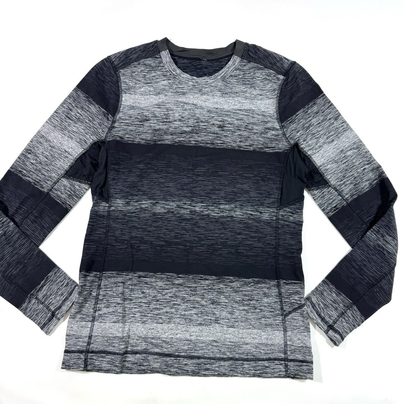Lululemon Mens Core Crew Rulu Shirt Size Medium Universal Stripe gallery