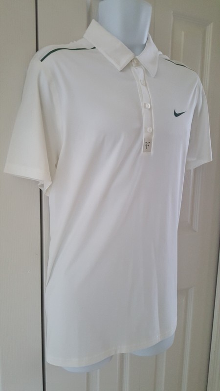 Nike Roger Federer "RF" Tennis Polo Shirt L,. White., gallery