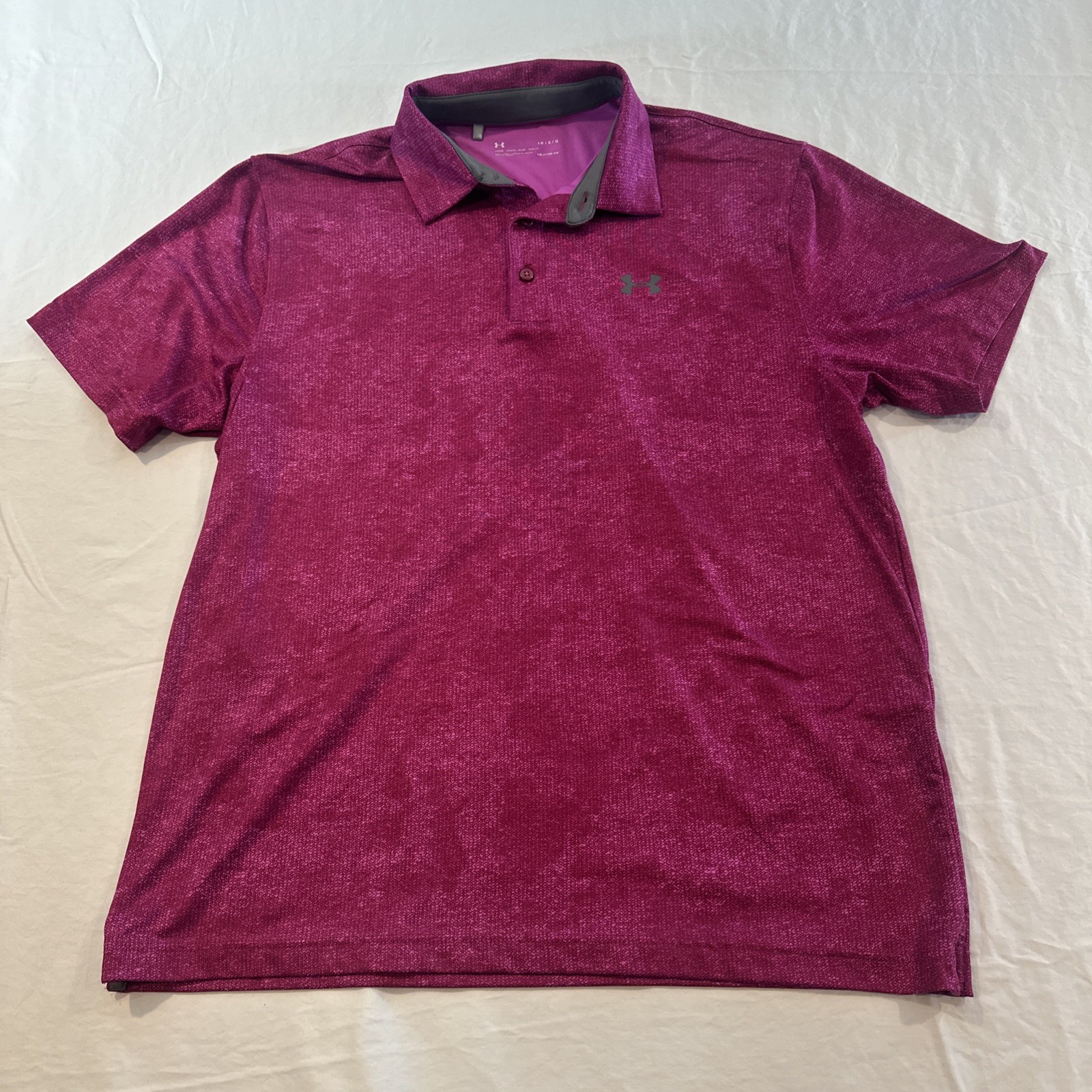 Under Armour Playoff HeatGear Performance Golf Polo Mens L Magenta Purple gallery