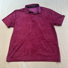 Under Armour Playoff HeatGear Performance Golf Polo Mens L Magenta Purple