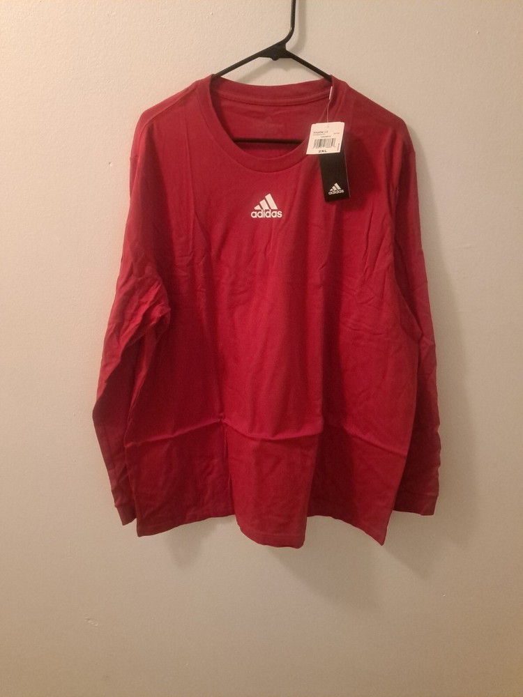 adidas Men's Amplifier Creweck Long Sleeve Tee EK0199. Size 2XL. NWT. Red......