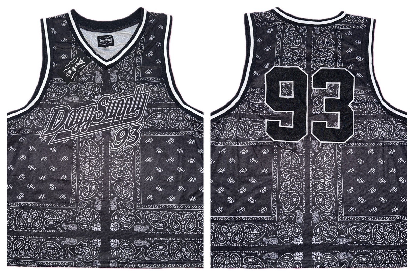 Dogg Supply By Snoop Dogg Black Paisley Basketball Jersey Mens 2XL New gallery