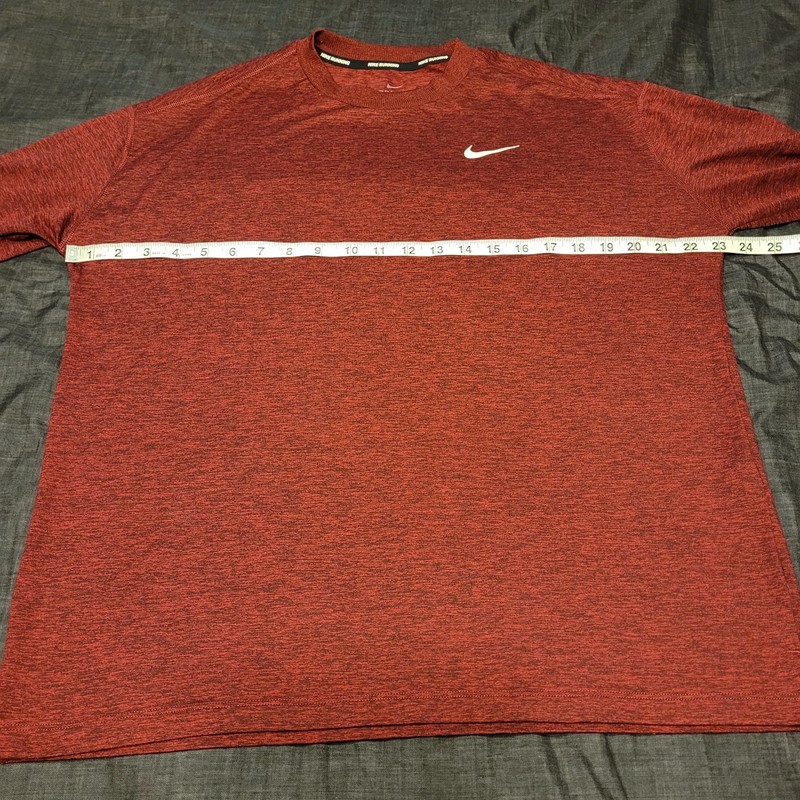 Nike Dri-Fit Size L Men's Running Shirt Dark Beetroot Heathered Red gallery