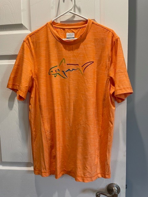 Greg Norman Medium Play Dry Fit Tee, Orange, Polyester Spandex, GUC