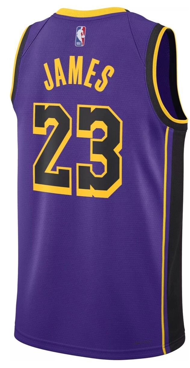 Lakers Lebron James Mens Jersey Field Statement Edition Purple Swingman Size L gallery