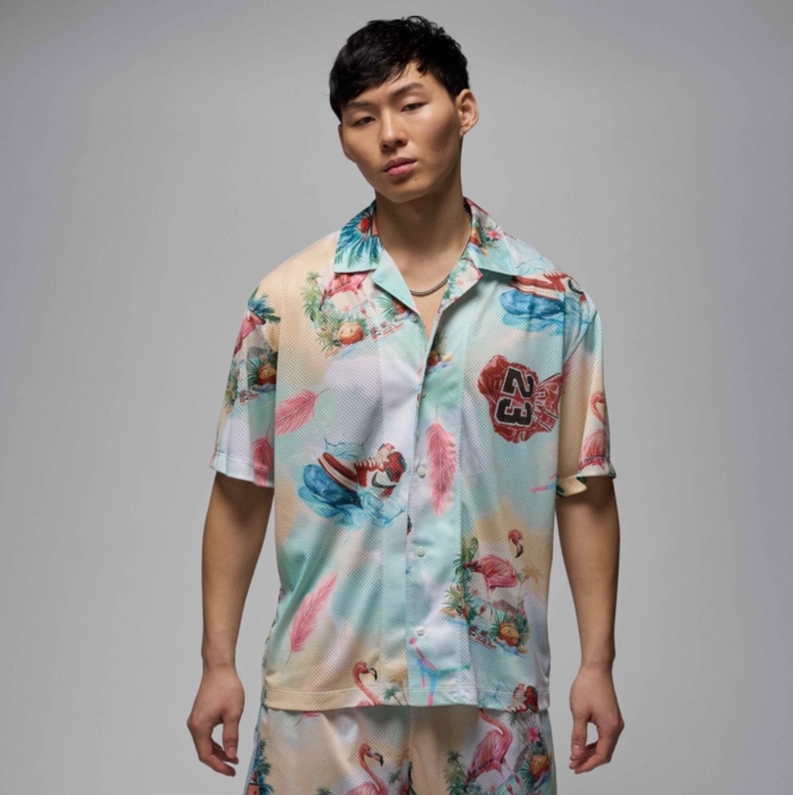 Size M Jordan Essentials Men's Printed Camp Top IB3007-133 gallery