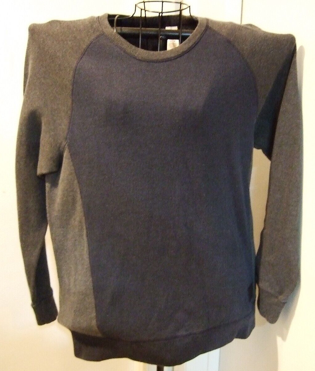 Men's Two-Tone Blue Long Sleeve Thermal Pullover Top by DKNY Jeans - Size Medium gallery