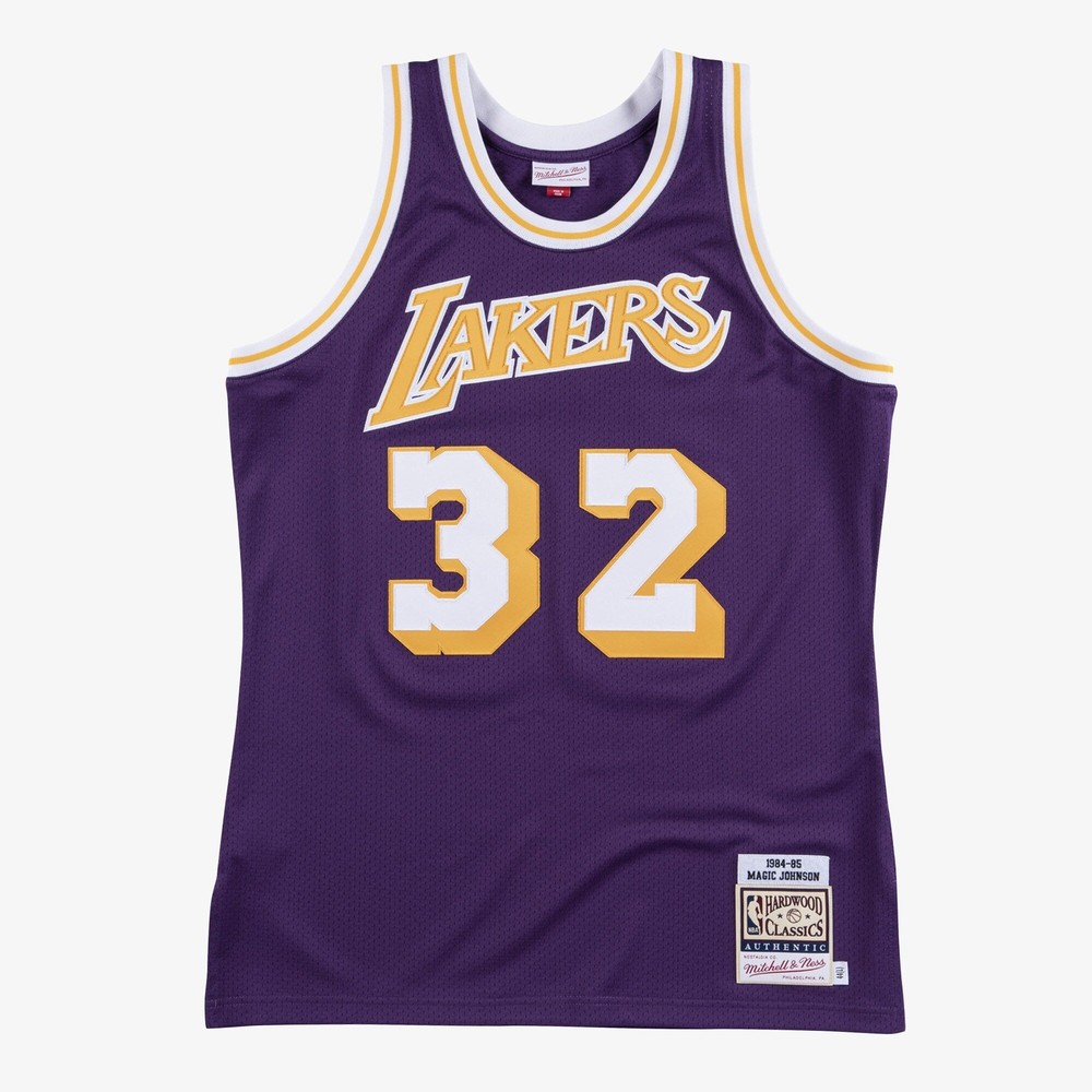 Mens Mitchell & Ness NBA AUTHENTIC JERSEY LAKERS MAGIC JOHNSON 84