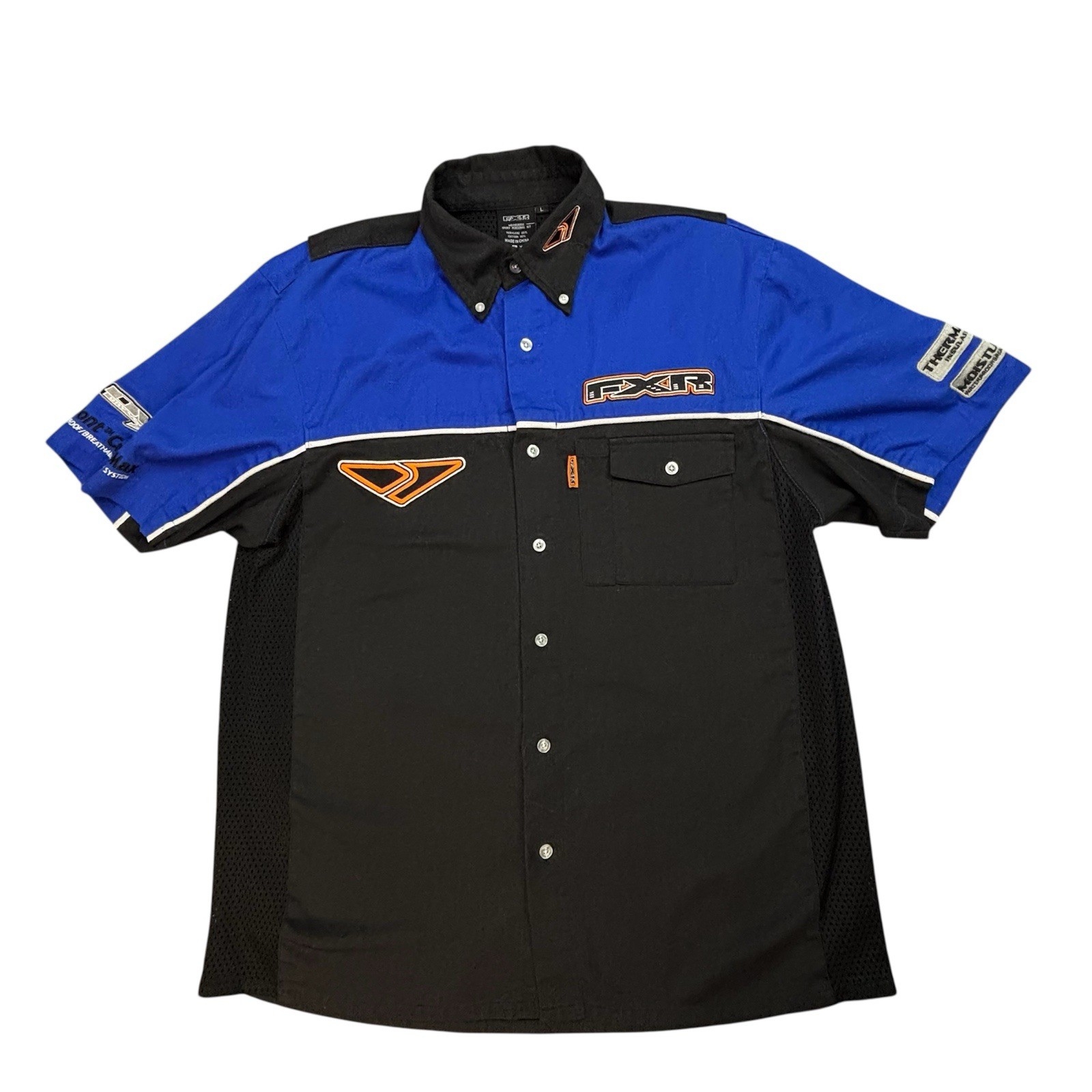 FXR Racing Motocross Pit Shirt Men’s Large Blue Button Up Mechanic 10 Years gallery