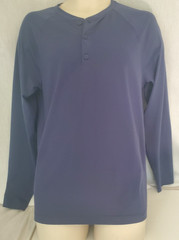 Rhone Performance Athleisure Active Henley Long Sleeve Shirt Size S Blue NWT