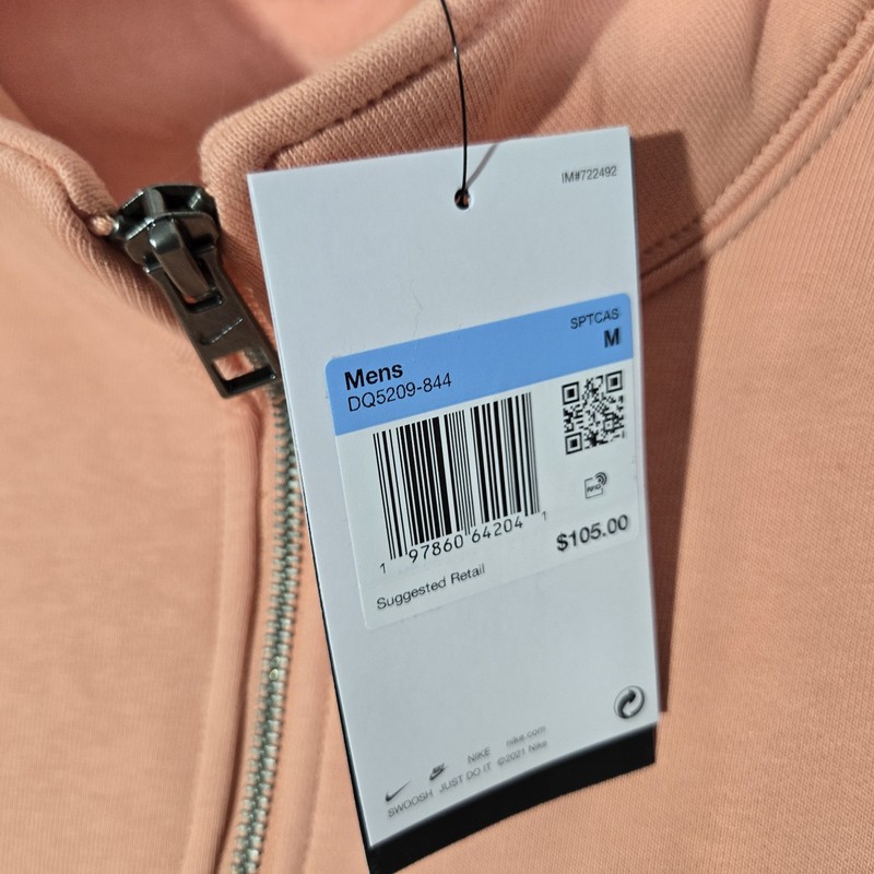 Nike Solo Swoosh Mens Medium Fleece Quarter-Zip DQ5209-844 Heavyweight Jacket M gallery
