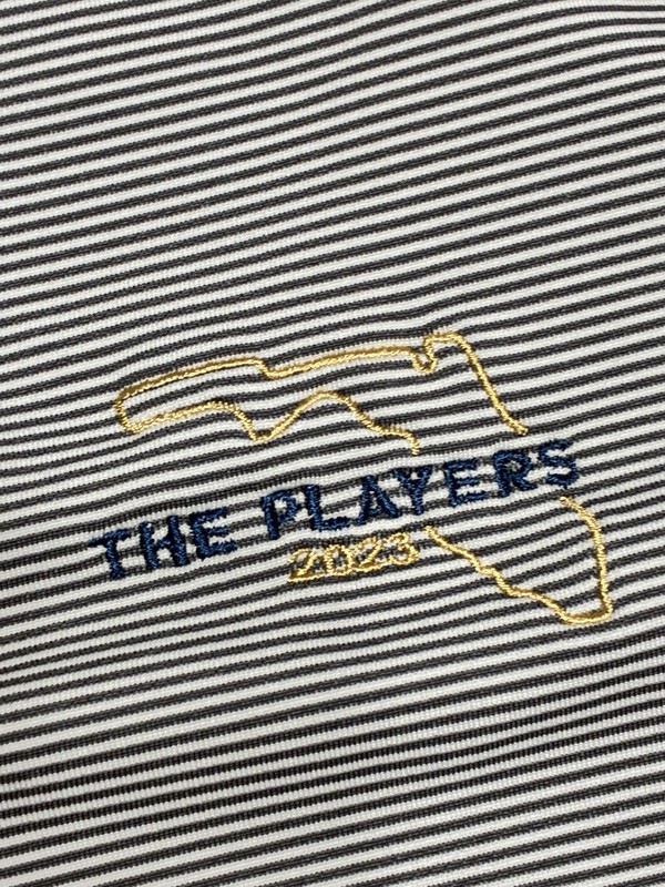 Peter Millar 1/4 Zip Performance Pullover The Players 2023 Gray White Striped gallery