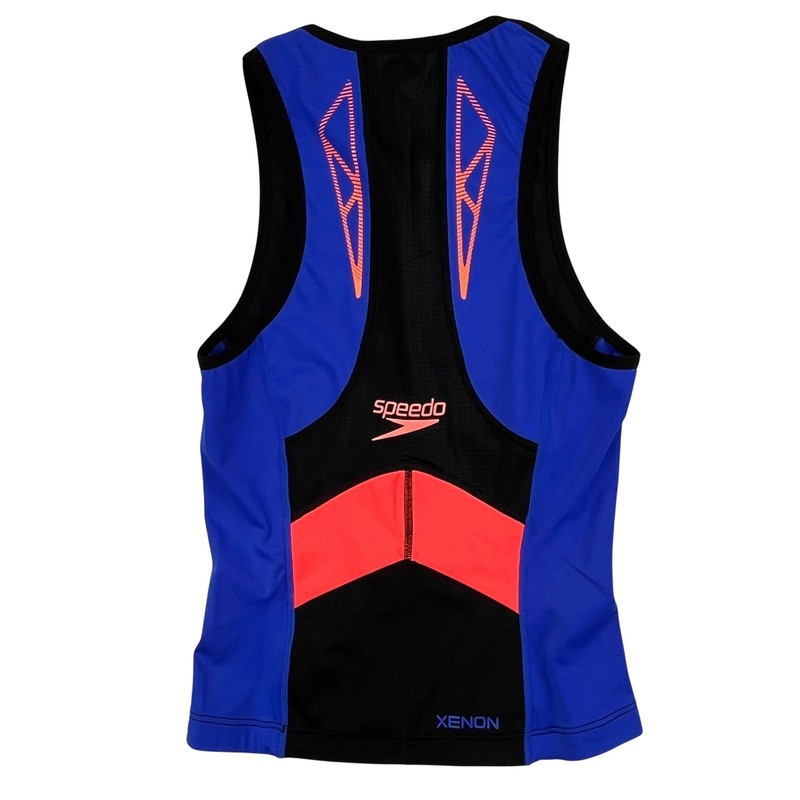 Speedo Fastskin Xenon Tri Singlet Top Men Small Black Blue Triathlon Racing NWOT gallery