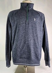 William Murray Golf Clubhouse 1/4 Zip Pullover Heather Blue Wicking Stretch sz M
