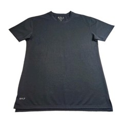 BYLT Premium Basics Shirt Men Large Black Short Sleeve Performance Top Adult Tee