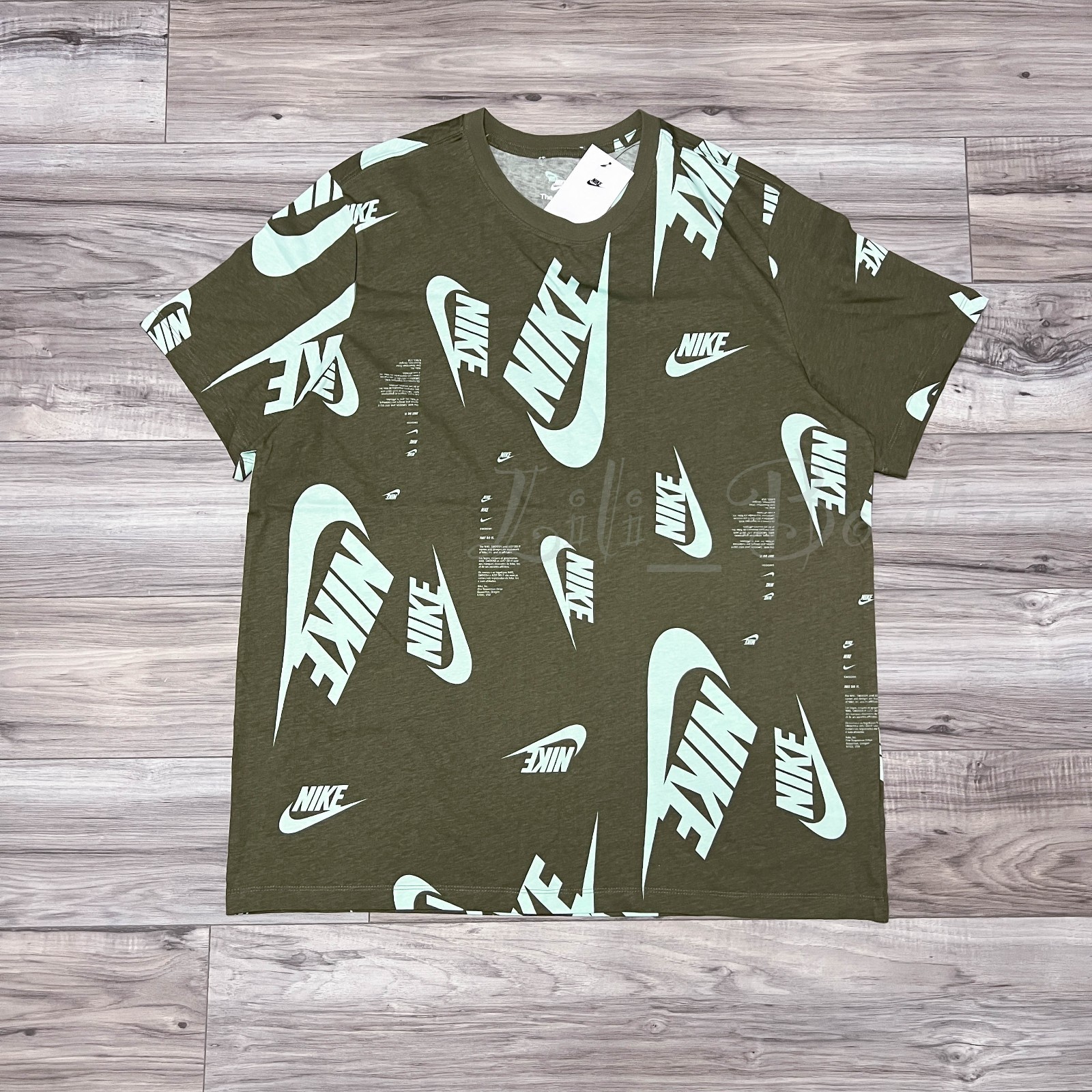 Nike Men NSW AOP Club Tee Running Training Top DR7817-222 Olive Mint NWT Size S gallery