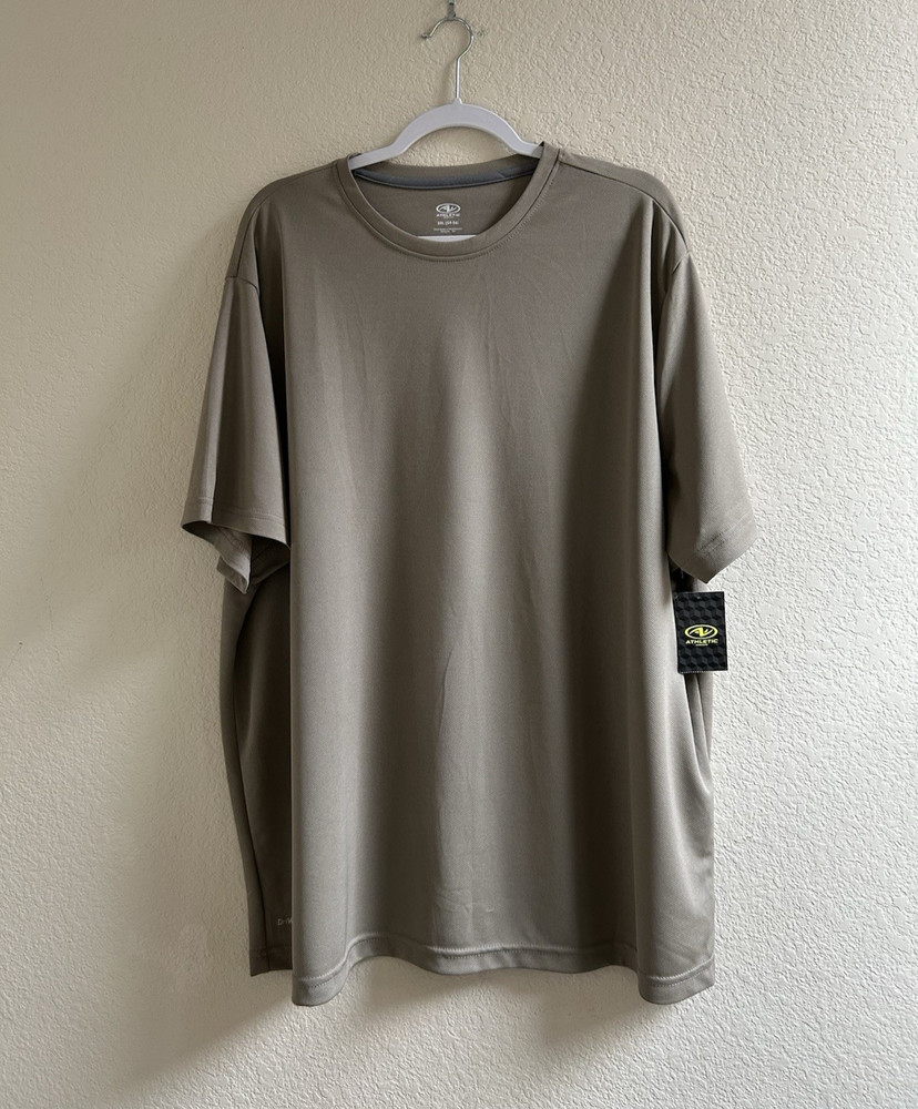 Athletic Works Men's Taupe Stretch DriWorks Breathable Core T-shirt 3XL (54-56)