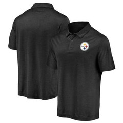 Majestic Men’s Pittsburgh Steelers Performance Polyester Striated Polo Black M