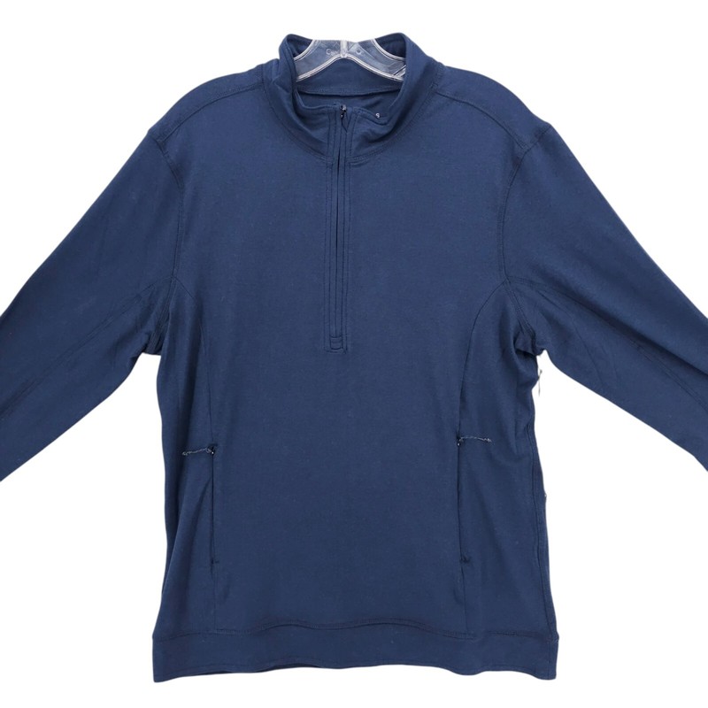 NWT 7 DIAMONDS Core Performance 1/4 Zip Navy Blue Stretch Long Sleeve Mens SMALL gallery