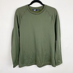 Lands End Mens Green Crewneck Expedition Thermaskin Long Underwear Top Medium