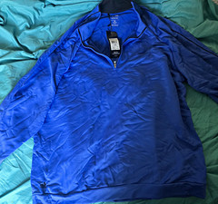 adidas Men’s Blue Activewear 1/4 Zip Mock Neck Long Sleeve Pullover 2XL Golf