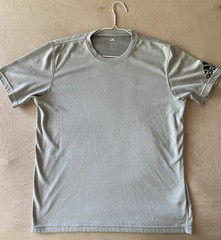 Adidas Mens Size Medium Light Gray Climalite Athletic Dri-Fit Shirt