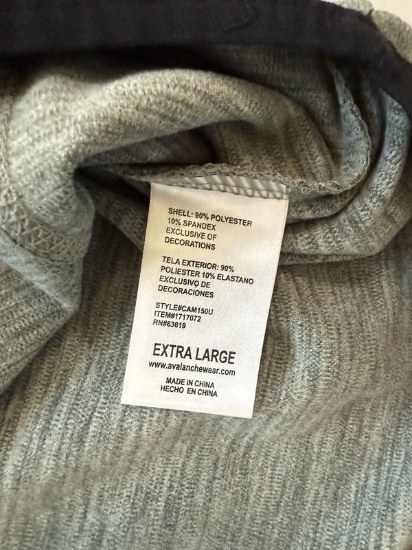 Avalanche Men's Size XL 1/4 Quarter Zip Pullover Long Sleeve Shirt Gray Winter gallery