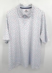 Johnston & Murphy Shirt Mens XXL Golf Polo Skulls Geometric White AOP XC4 Tech