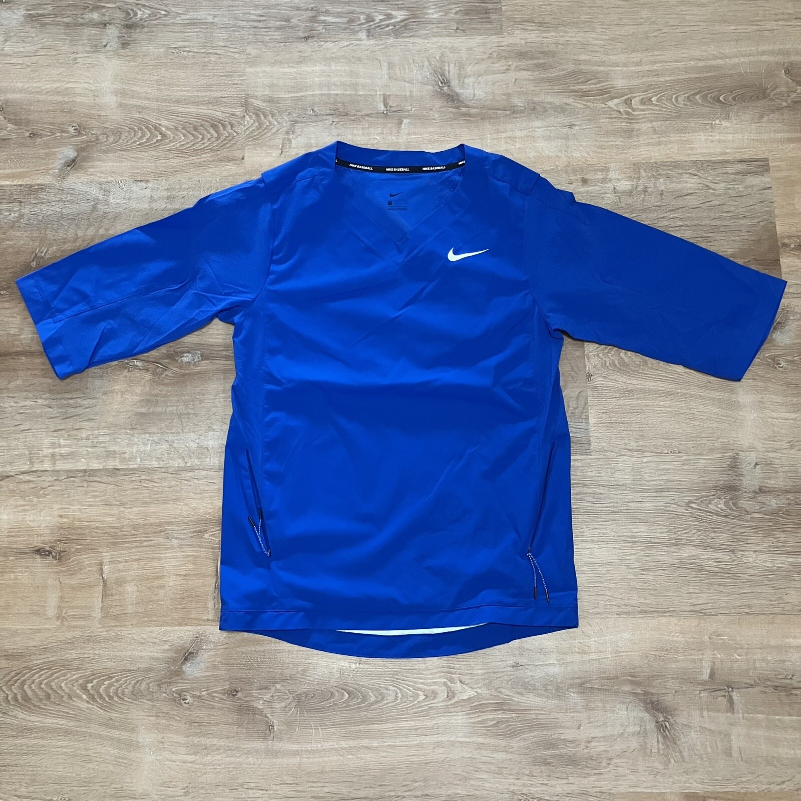 Nike Team Baseball 3/4 Sleeve Blue Windbreaker Jacket Men’s Small 897383-493 NWT gallery