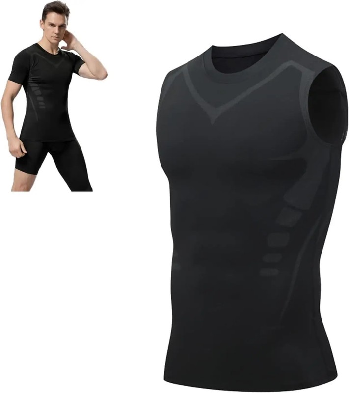 Men Compression Shirt Version Ionic Shaping Sleeveless Vest Sport Tank Top S-2XL gallery