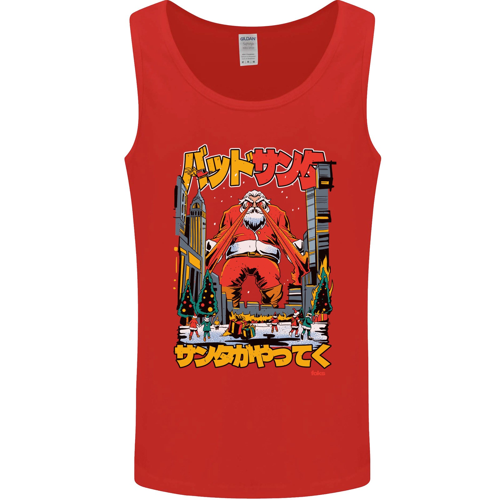 Christmas Destructive Santa Japan Anime Xmas Mens Vest Tank Top gallery