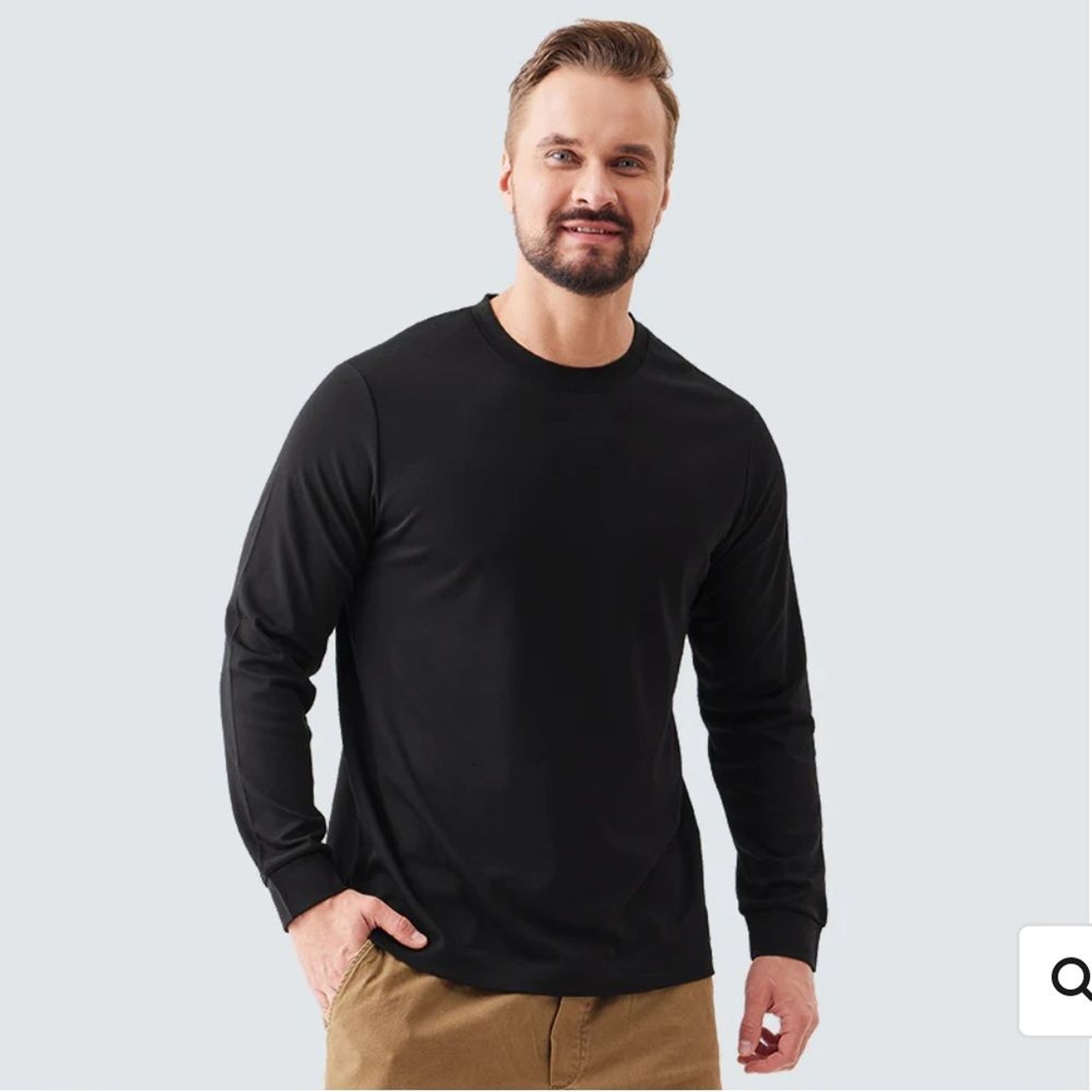 TEXTALE Fresh Stain-Repel Tee Long Sleeve Workwear Outdoors Black Size Large gallery