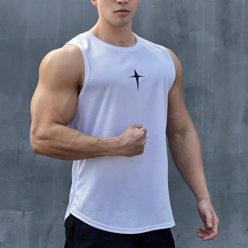 summer Sleeveless vest outdoor sport tank top running fitness undershirt quick d gallery