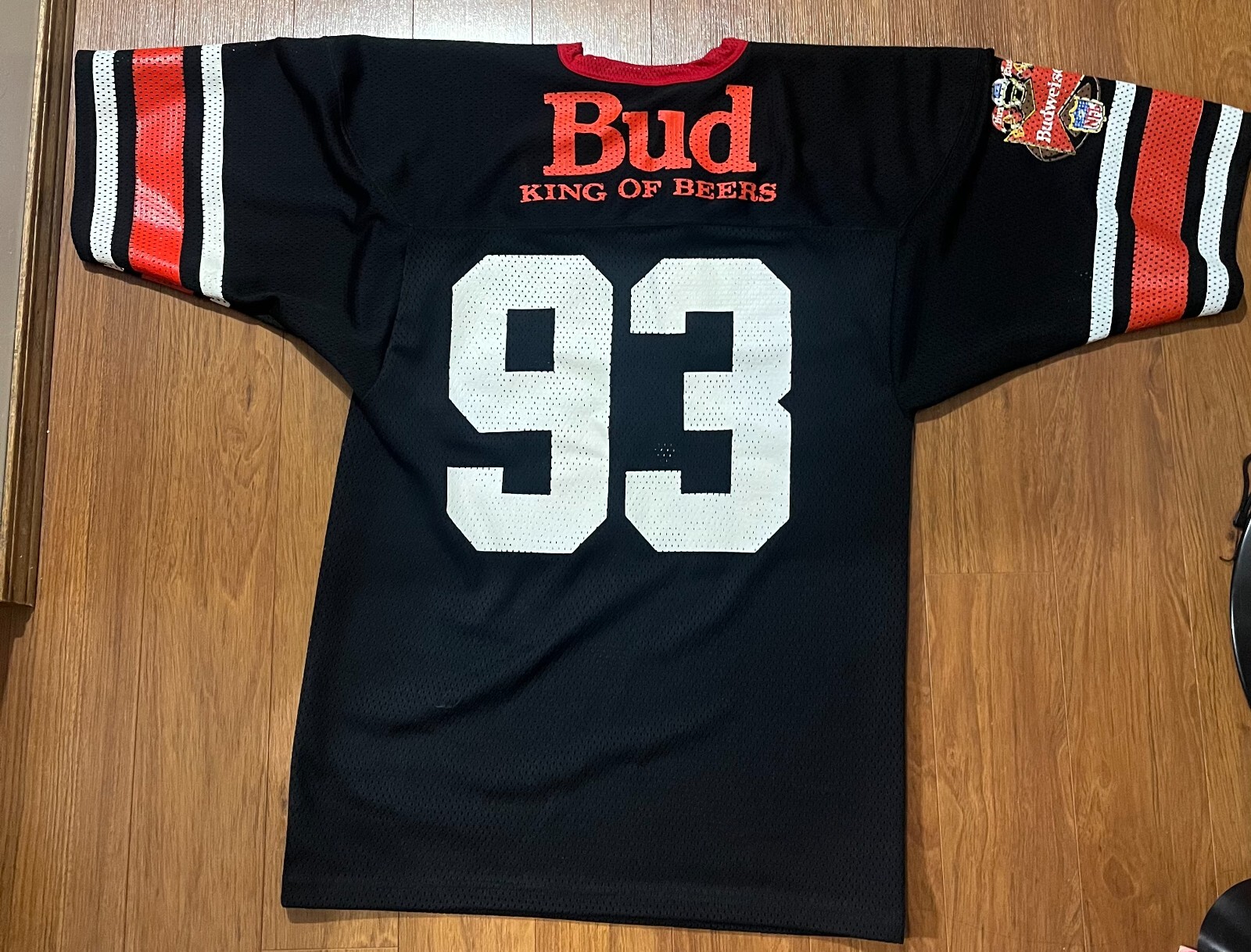 Budweiser Beer 1993 NFL helmet Ravens Athletic Black Mens XL Football Jersey gallery