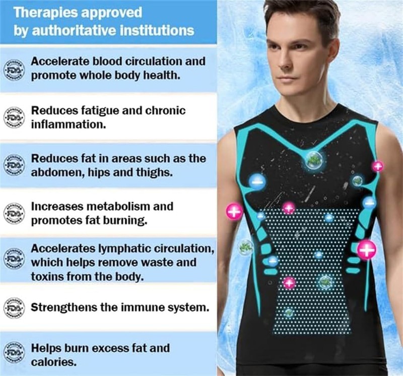 Men Compression Shirt Version Ionic Shaping Sleeveless Vest Sport Tank Top S-2XL gallery