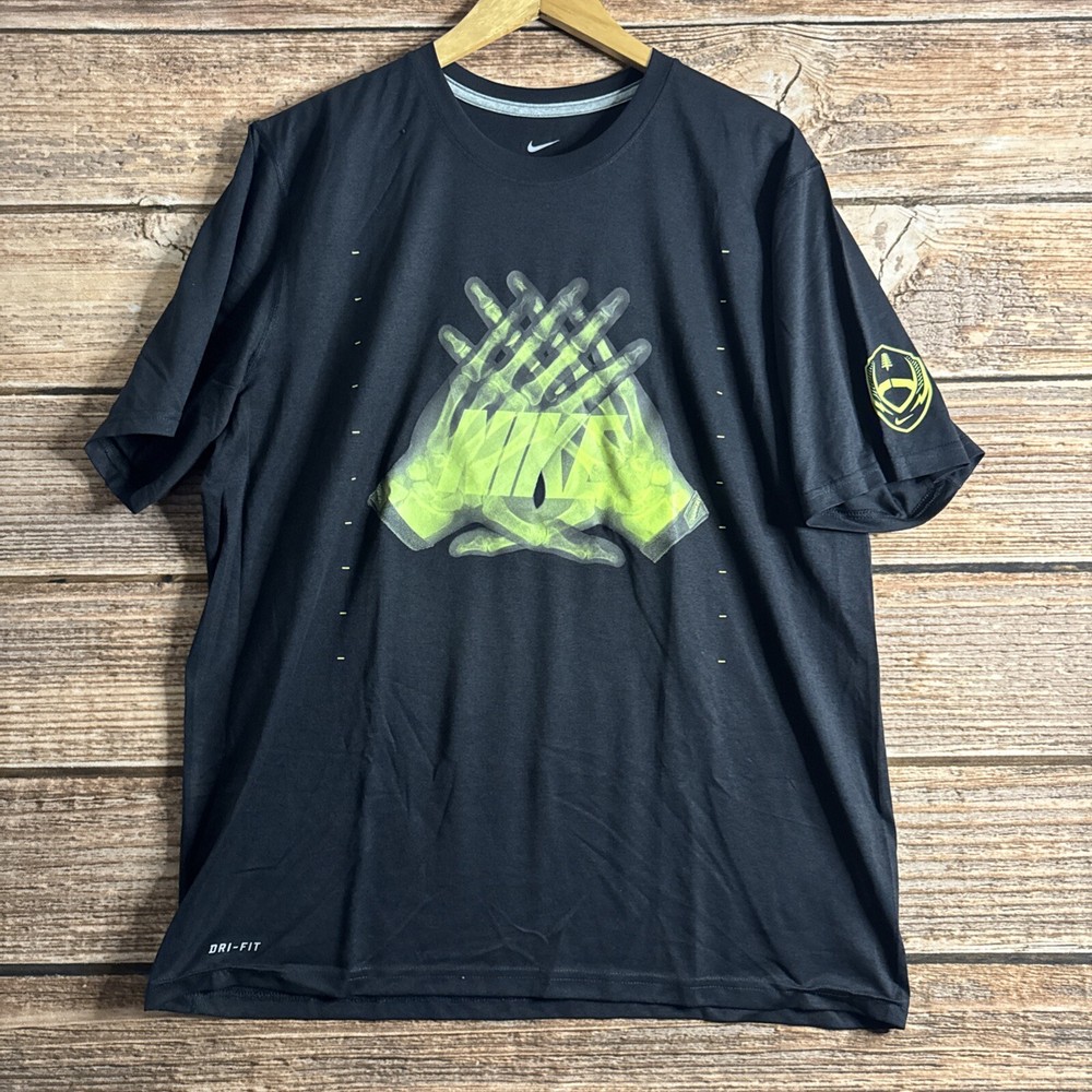 Nike Tee Dri-Fit Black Vapor Jet Football Gloves Graphic Shirt Men’s Extra Large
