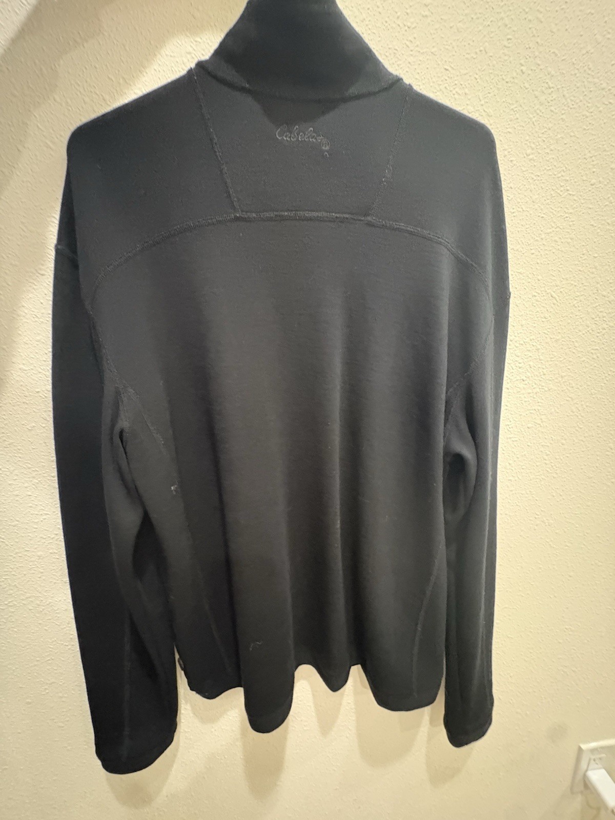 Cabela’s Black 1/4 Zip Mock Neck Pullover Polyester Long Sleeve L gallery